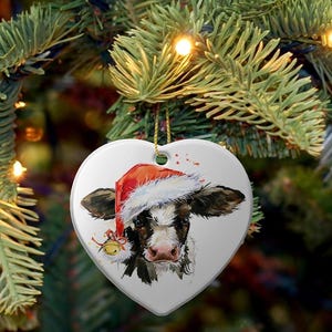 Op maat gemaakt ornament hooglandvee • Koecadeaus • Koekerstversiering • Gepersonaliseerd koeornament • Boerderijdieren •