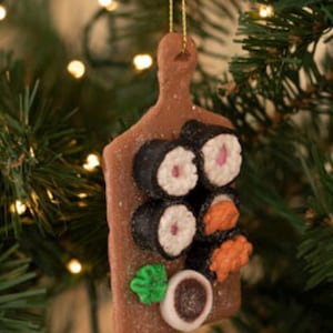 Sushi Board Ornament • Sushi Christmas Gift • Custom Ornament with Name • Christmas Gift  • Personalized Ornament •