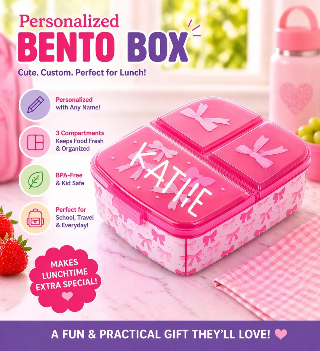 Personalized Snackle Box • Children’s Snack Box • Snack Organizer ...