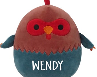 Gallo Squishmallow de peluche personalizado • Regalos personalizados • Peluche personalizado • Peluches para niños • Gallo Squishmallow • Peluche de gallo •