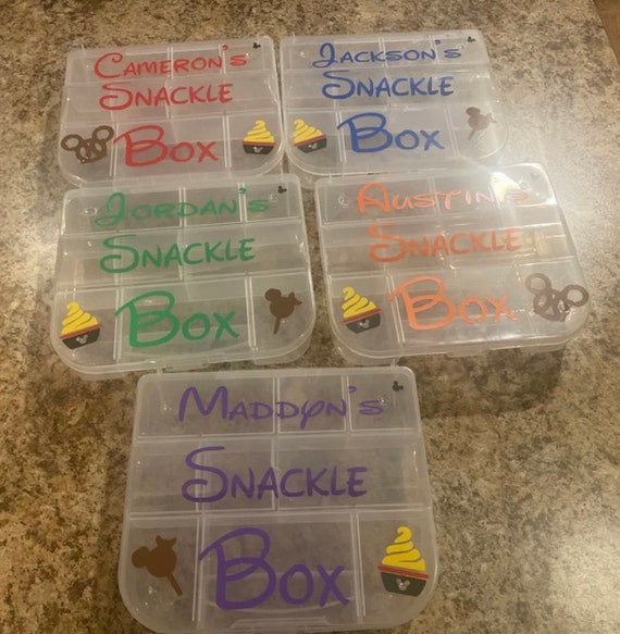 Personalized Snackle Box Childrens Snack Box Snack Organizer Snack