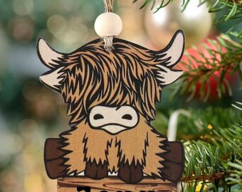 Highland Cattle Customized Ornament • Highland Cattle Gifts • Highland Cattle Christmas Ornament • Personalized Ornament