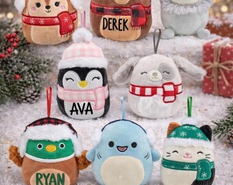 Custom Squishmallow Ornaments • Plush Ornaments • Mini Squishmallow Ornaments • Personalized Squishmallow Ornaments •