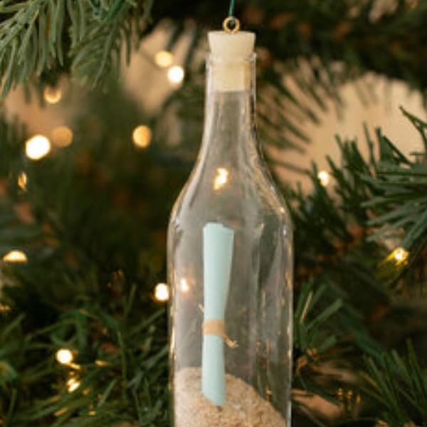 Message In A Bottle Ornament • Jersey Sand Gift • Custom Ornament • Christmas Gift  • Personalized Ornament • Beach Ornament •