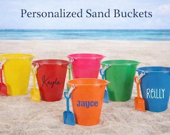4E's Novelty 12 Sets 5.5 Sand Buckets and Shovels for Kids Bulk (12 P