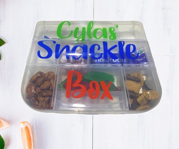 Personalized Snackle Box Childrens Snack Box Snack Organizer Snack