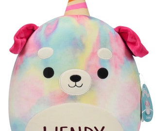Squishmallow de peluche personalizado para cumpleaños: regalo para perros de fiesta
