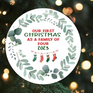 Family of Four • Custom Christmas Ornaments • Family 2024 Ornament • Christmas 2024 • Family Of Four Gifts