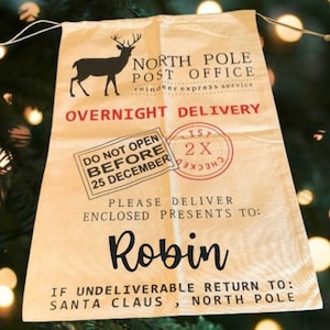 Large Personalized Santa Bag • Santa Delivery Bag • Custom Santa Sack  • Santa Sack for Kids •  Custom Children’s Santa Bag •