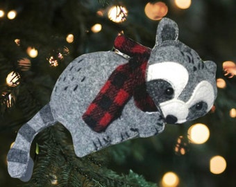 Personalized  Raccoon Ornament • Wilderness Ornament w/ Name • Christmas Gift for Animal Lovers • Cute Little Critter Ornaments •