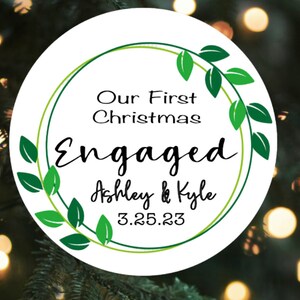 Custom Engagement Ornament • Wedding Gifts • Christmas Ornaments for Newly Engaged Couples • Engagement Ornament •