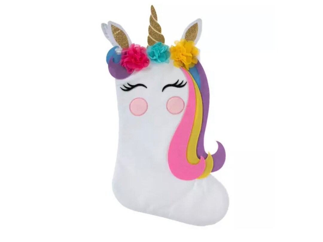 Unicorn Christmas Stocking With Music | 22.5-Inch Plush Holiday