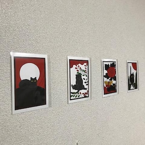 Cartoline di gatti Hanafuda Giappone periodo Heian carte da gioco ciliegio giapponese prugna quattro stagioni