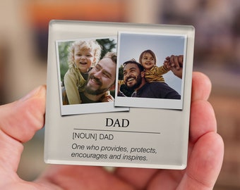 Custom Photo Magnet, Father's Day Gift, Dad Definition, Photo Frame Acrylic Magnet, Personalized Gift For Father, Gift From Daughter