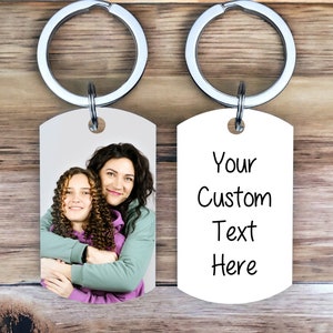 Custom keychain with picture, photo keychain, keychain for men, custom photo keychain from wife, picture personalized keychain gift