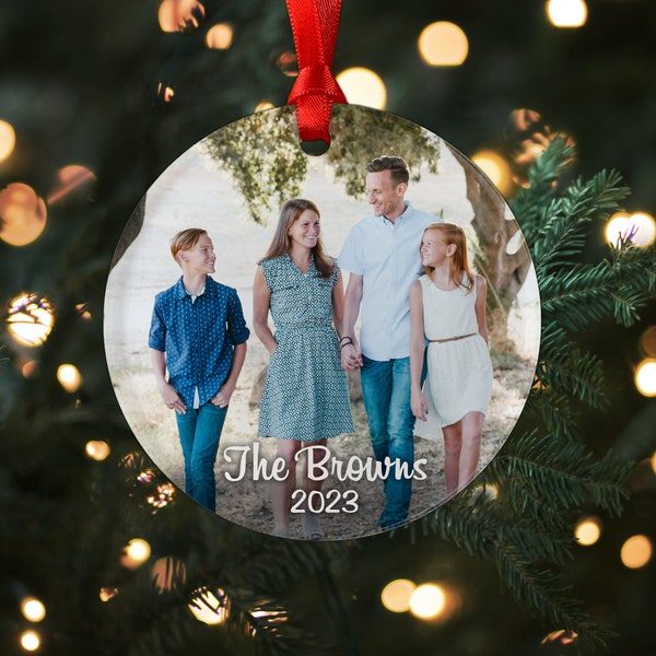 Custom Photo Acrylic Ornament, Christmas Ornament, Christmas Gift, Picture Ornament, Family Ornament, Christmas Family Gift, Family 2023