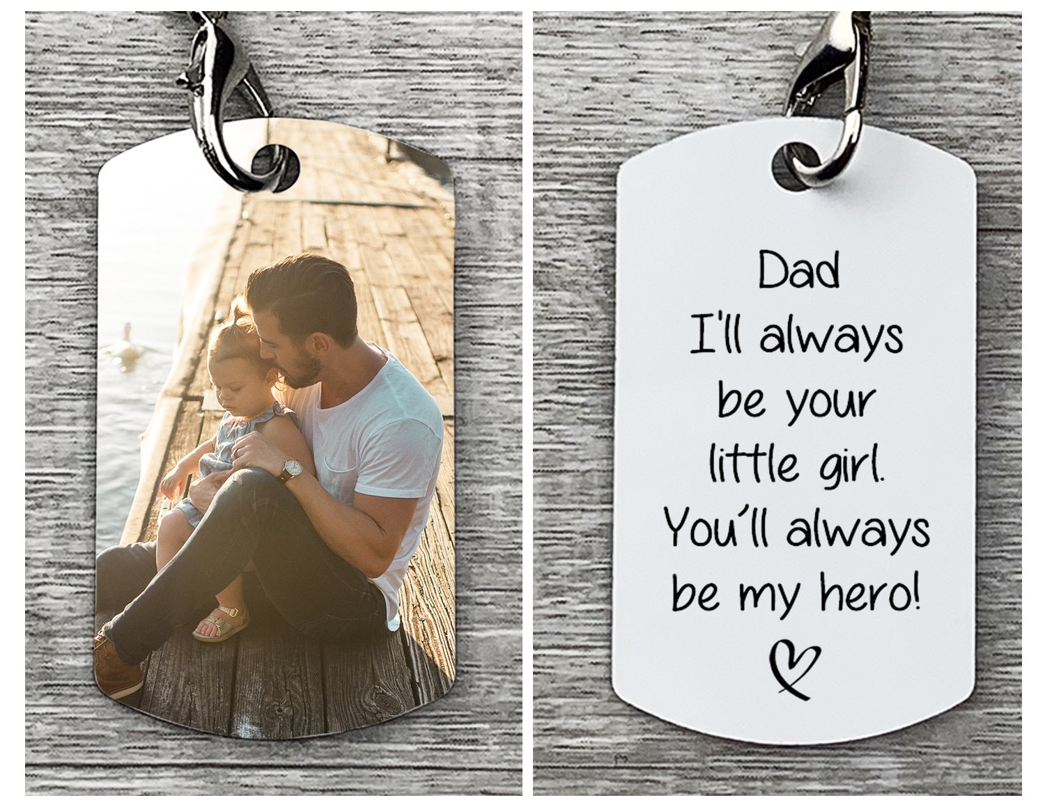 Dad I'll always be your little girl, Father Daughter Keychain, Fa…