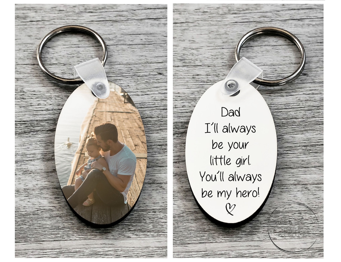 Personalized Father Daughter Keychain Fathers Day Gift Dad Etsy