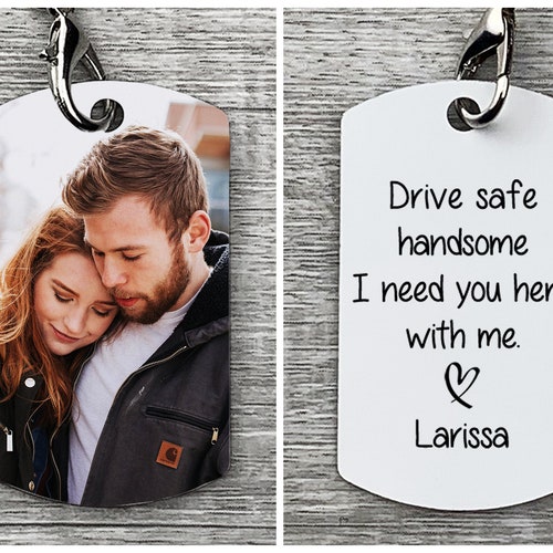 Drive Safe Keychain Custom Leather Keychain Personalized | Etsy