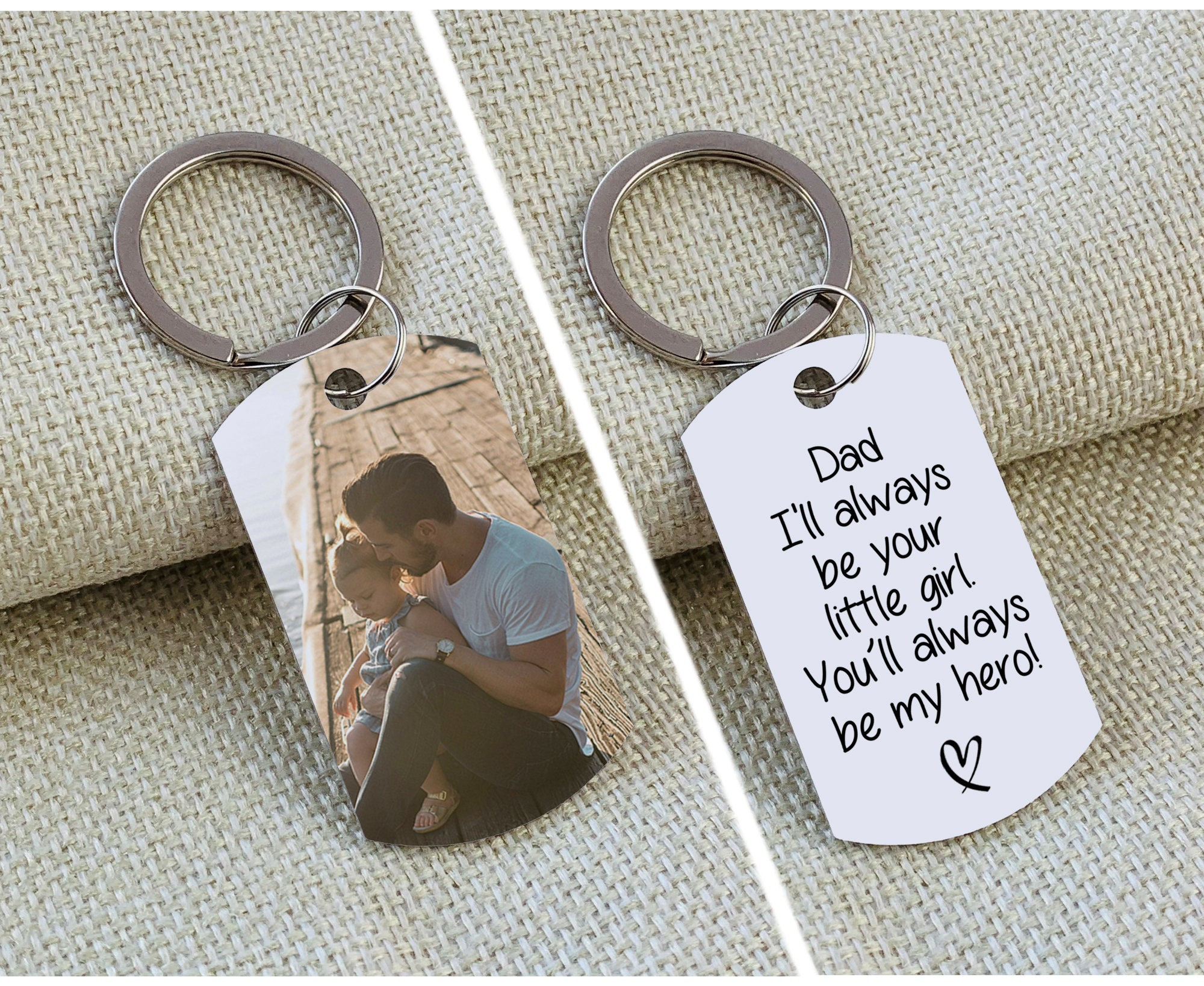 Always Be Dad Daughter Keychain Personalised Dad Keyring