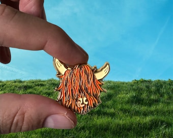 Highland Cow Magnet: Original Enamel Fridge Decor