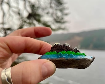 Handmade Loch Ness Monster Miniature: Scottish Gift, Polymer Clay Model