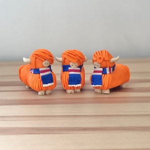 Rangers football club / highland cow / highland cow model / handmade / polymer clay