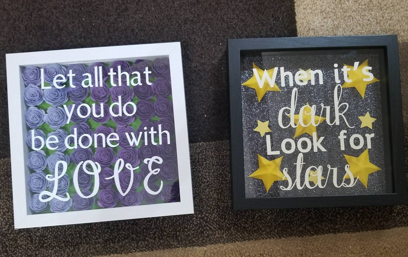 9x9 shadow box when inspirational quotes Etsy