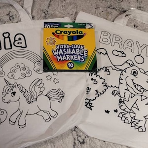 Color your own tote bag with name