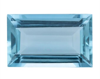 Natural Blue Color Aquamarine 10x4.3 mm Baguette 1.10 Ct Aquamarine Faceted Loose Gemstone Good For Making Jewelry,Or Pendant.