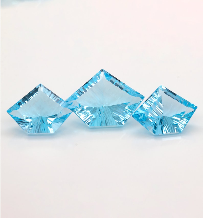 Sky Blue Topaz 45.67 cts Fancy Concave Cut.