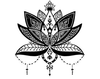 Lotus Mandala SVG, Black or White SVG Quote SVG, Motivation svg, Cricut Design svg, Png Files, many uses