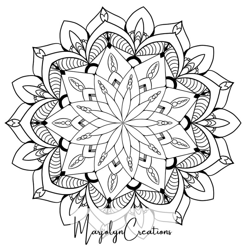 Beautiful Digital Mandalas for you to print off and color. Spend time immersed in the art of coloring for peace ready for instant download image 2