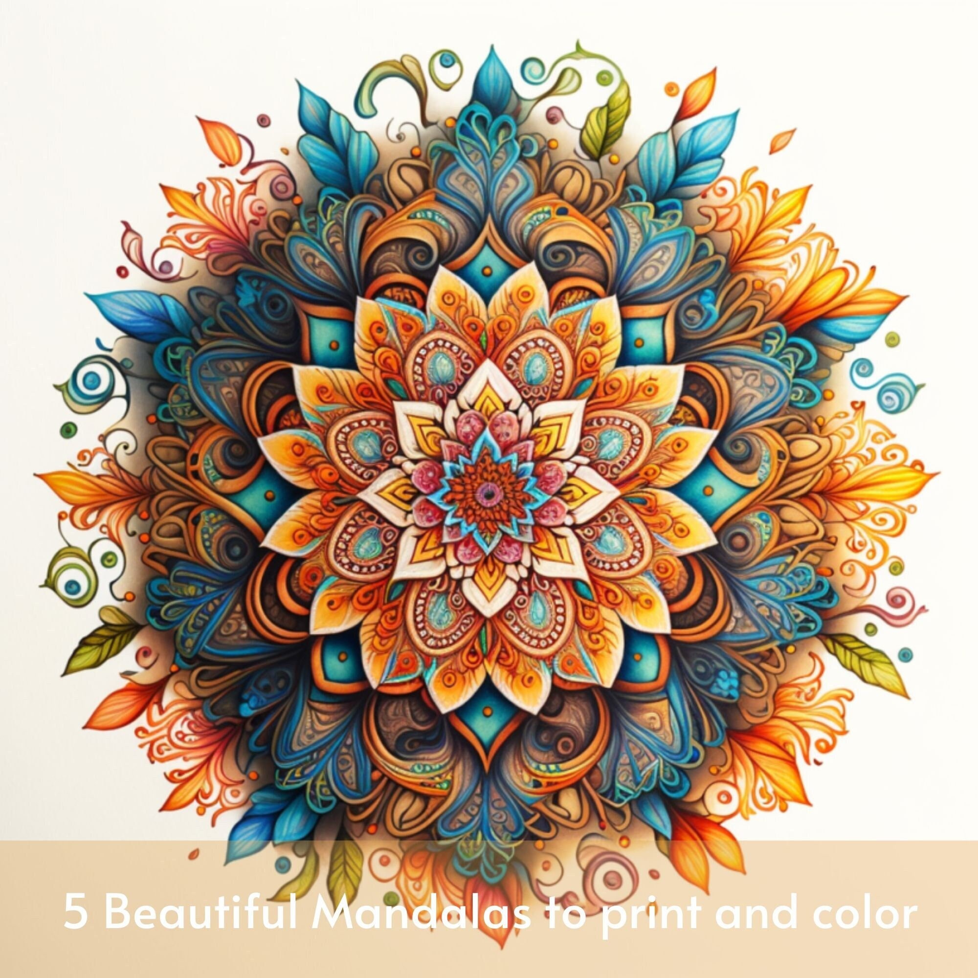 Beautiful Digital Mandalas for You to Print off and Color. Spend Time