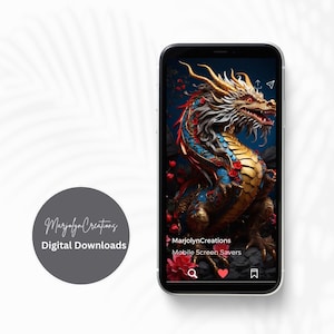 iPhone Android Smartphone screensaver, wallpaper_Lucky Dragon