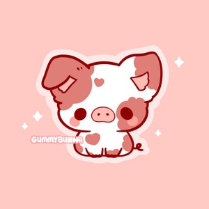 Cute heart pig Sticker - Stickers - Cute -  kawaii Decal cut Valentine’s Day gift