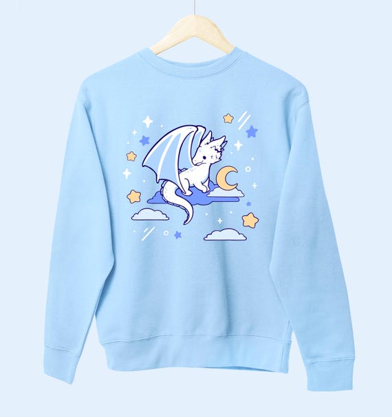 Starry Dragon Crewneck Sweater Sweatshirt Magic Mystic Cute