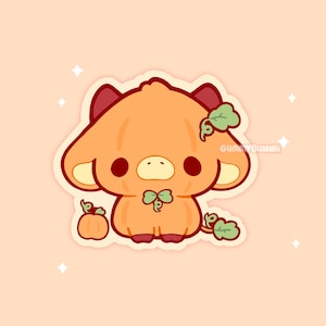 Kawaii Pumpkin Cow matte Vinyl Sticker - Stickers Fall Autumn - Cute - Decal cut - Halloween - Fall