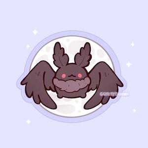 Cute Mothman Sticker Cryptid Matte Vinyl Decal Kawaii Paranormal Creature for Journals Laptops Gifts Planner Sticker