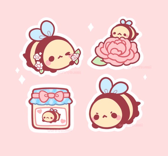 Cute Bee Sticker Pack Stickers Cute Decal Cut 