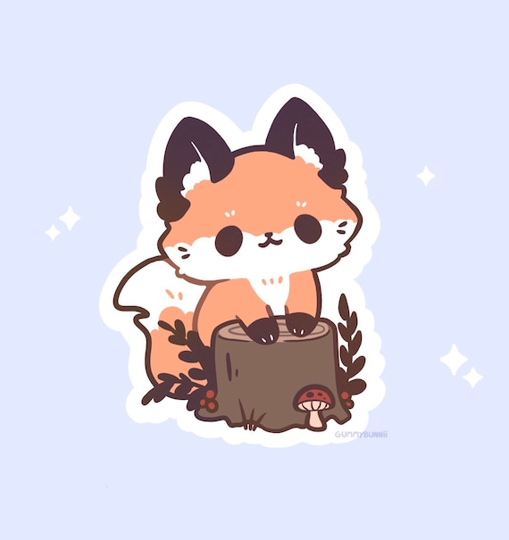 Autumn Fox Sticker Stickers Cute Decal Cut 