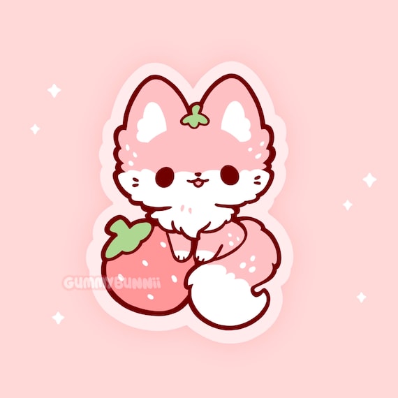 Strawberry and Cute Animals | Vinyl Sticker Strawberry and Cute Animals | Vinyl Sticker