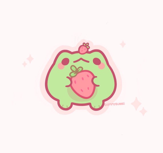 Strawberry Frog Sticker Stickers Cute Decal Cut 
