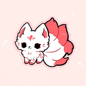 Kawaii Kitsune Fox Sticker - Stickers - Cute - Decal cut