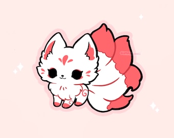 Kawaii Kitsune Fox Sticker - Stickers - Cute - Decal cut