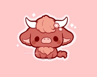 Highland cow Sticker - Stickers - Cute -  kawaii Decal cut