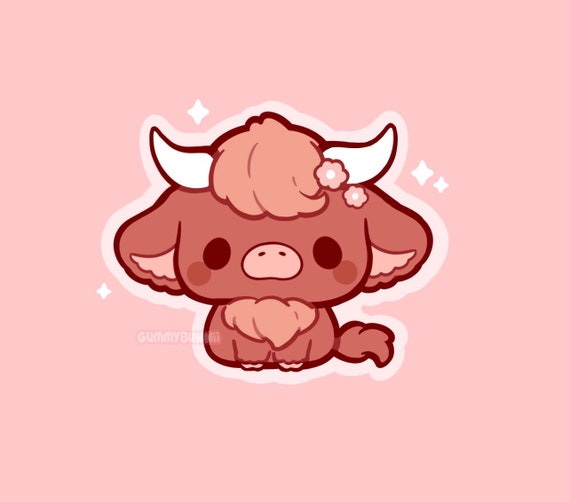 Highland cow Sticker - Stickers - Cute - kawaii Decal cut