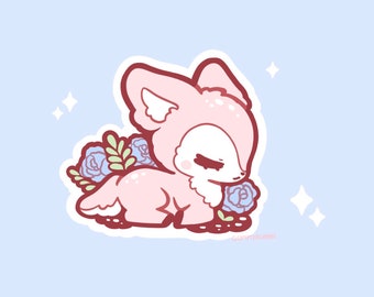 Kawaii Pink Deer - matte Vinyl Sticker - Stickers - Cute - Decal cut