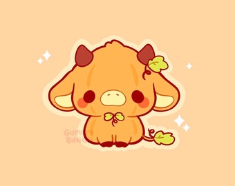 Mushroom Cow matte Vinyl Sticker - Kawaii Stickers - Cute - Decal cut