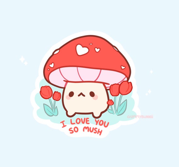 Mushroom Cow Matte Vinyl Sticker Kawaii Stickers Cute Decal Cut 